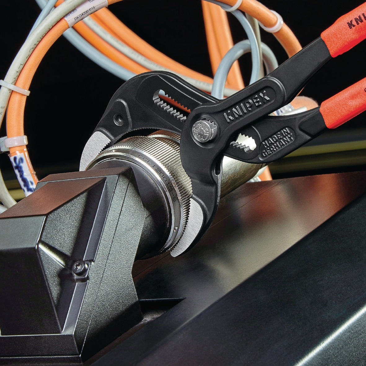 KNIPEX Syphon-/Connectorenzange L.250mm Spann-W.25-80mm schwarz atramentiert