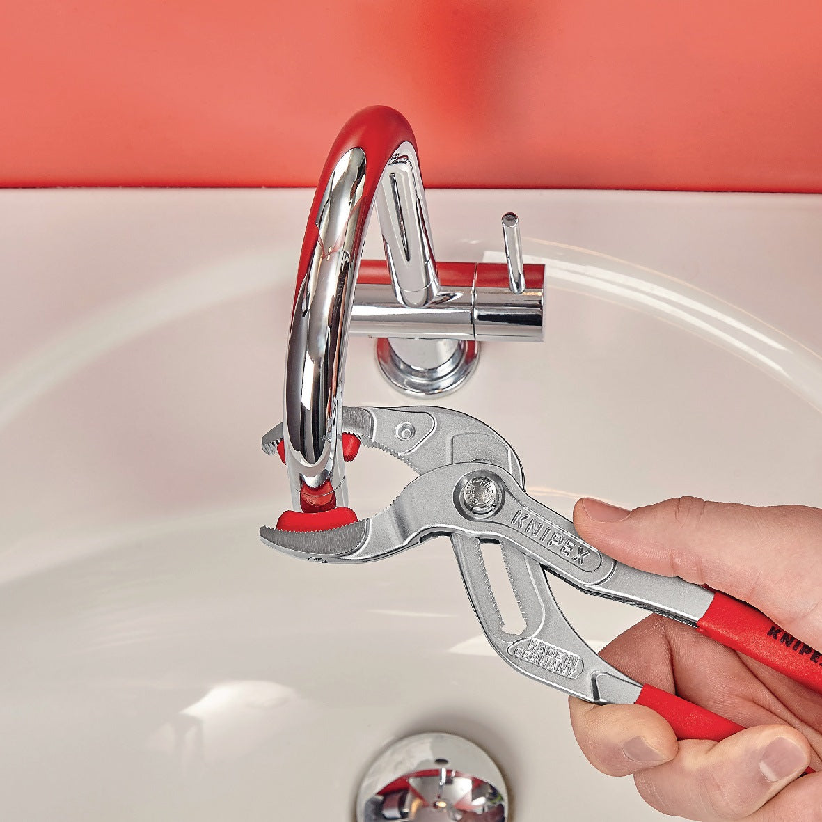 KNIPEX Syphon-/Connectorenzange L.250mm Spann-W.25-80mm schwarz atramentiert