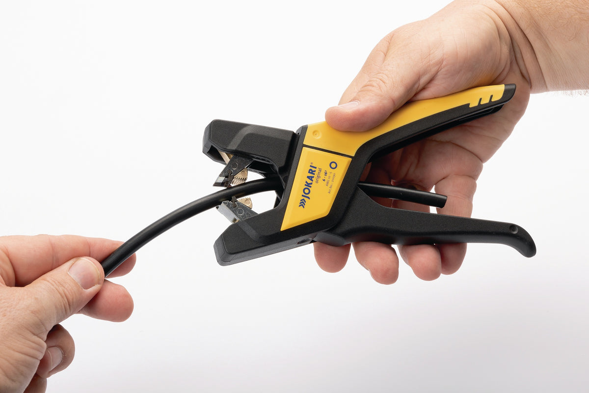 JOKARI Automatikabisolierzange Nr. 6-16² – 166 mm, 6-16 mm², für PVC & Solarleitungen