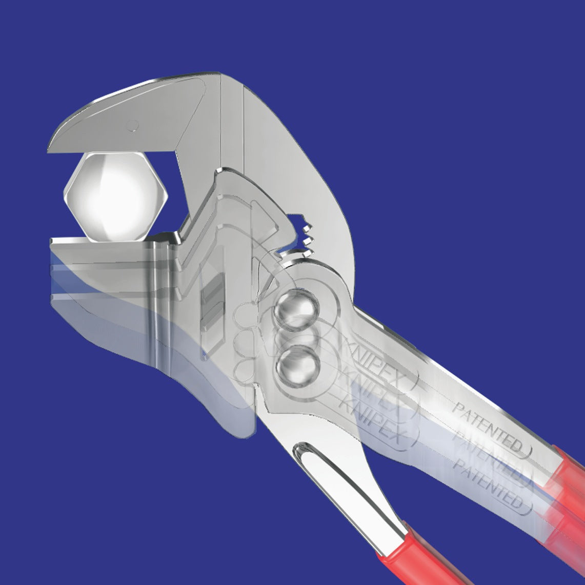 KNIPEX Zangenschlüssel 400 mm – Spannweite 85 mm, verchromt, mit Kunststoffüberzug