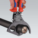 KNIPEX Kabelschneider 250 mm für Cu- und Al-Kabel bis 32 mm – Einhand-Ratschenprinzip