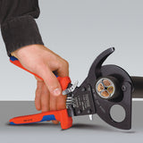 KNIPEX Kabelschneider 250 mm für Cu- und Al-Kabel bis 32 mm – Einhand-Ratschenprinzip
