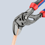 KNIPEX Zangenschlüssel 250 mm, Spannweite 52 mm, mit Kunststoffüberzug und Einstellskala