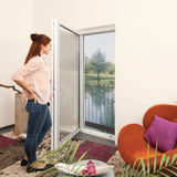 WINDHAGER Fliegengitter H220 x B130 cm weiß UV-beständig – Insektenschutz für bodentiefe Fenster