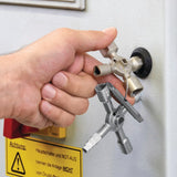 KNIPEX Schaltschrankschlüssel TwinKey® mit 6 Funktionen und Magnet-Verbindung