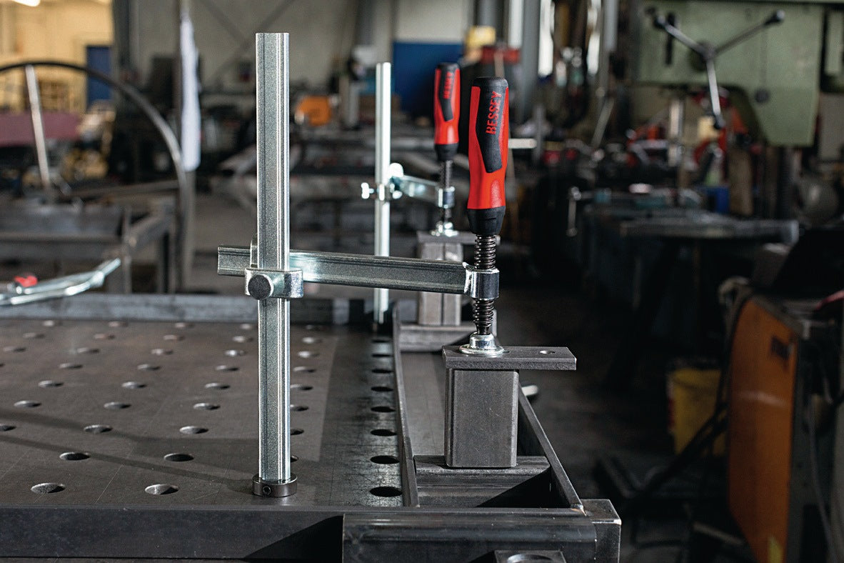 BESSEY Spannelement TWV mit variabler Ausladung für Schweißtische – max. 200 mm Spannweite