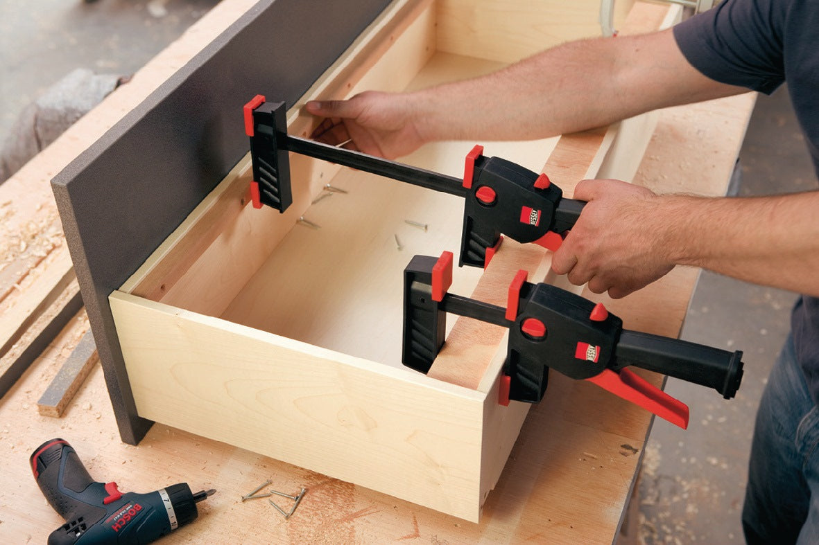 BESSEY Einhandzwinge DuoKlamp 30-8 – Spann- und Spreizfunktion, 300 mm Spannweite, 85 mm Ausladung