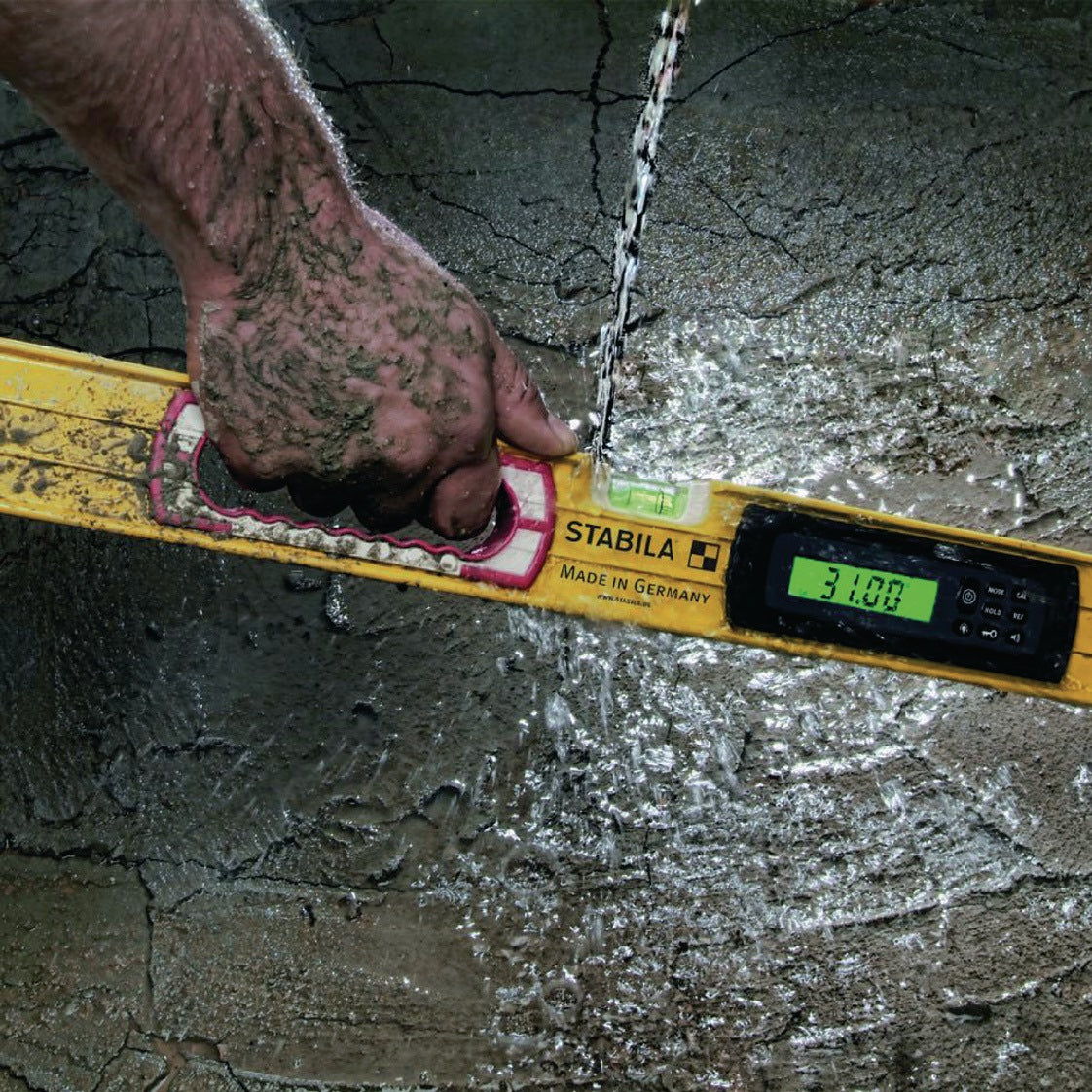 STABILA Elektronikwasserwaage TECH 196 electronic 40 cm Aluminium gelb – Digitalwasserwaage mit IP 65