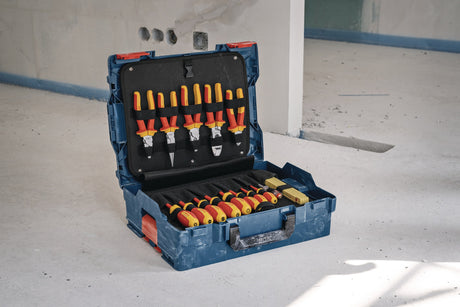 BOSCH Werkzeugkoffer 37-tlg. Elektrikerkoffer in L-BOXX – VDE-zertifiziert