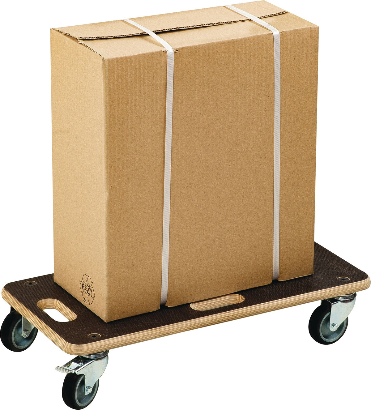 Transportroller Swift 200 kg MONDELIN – 575 x 290 mm, 4 Lenkrollen, Feststellbremse