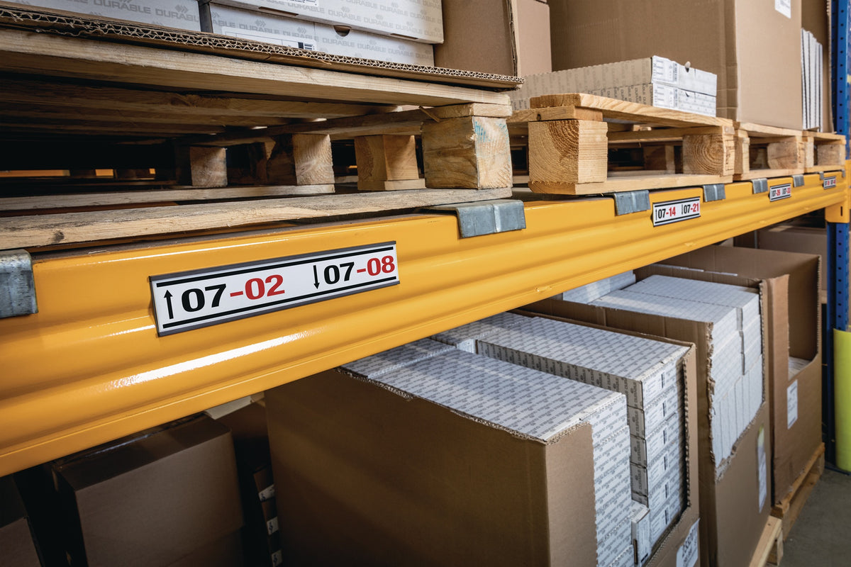DURABLE Etikettenhalter 200x20 mm C-Profil magnetisch – 5 Stück inkl. DIN A5 Beschriftungsbogen