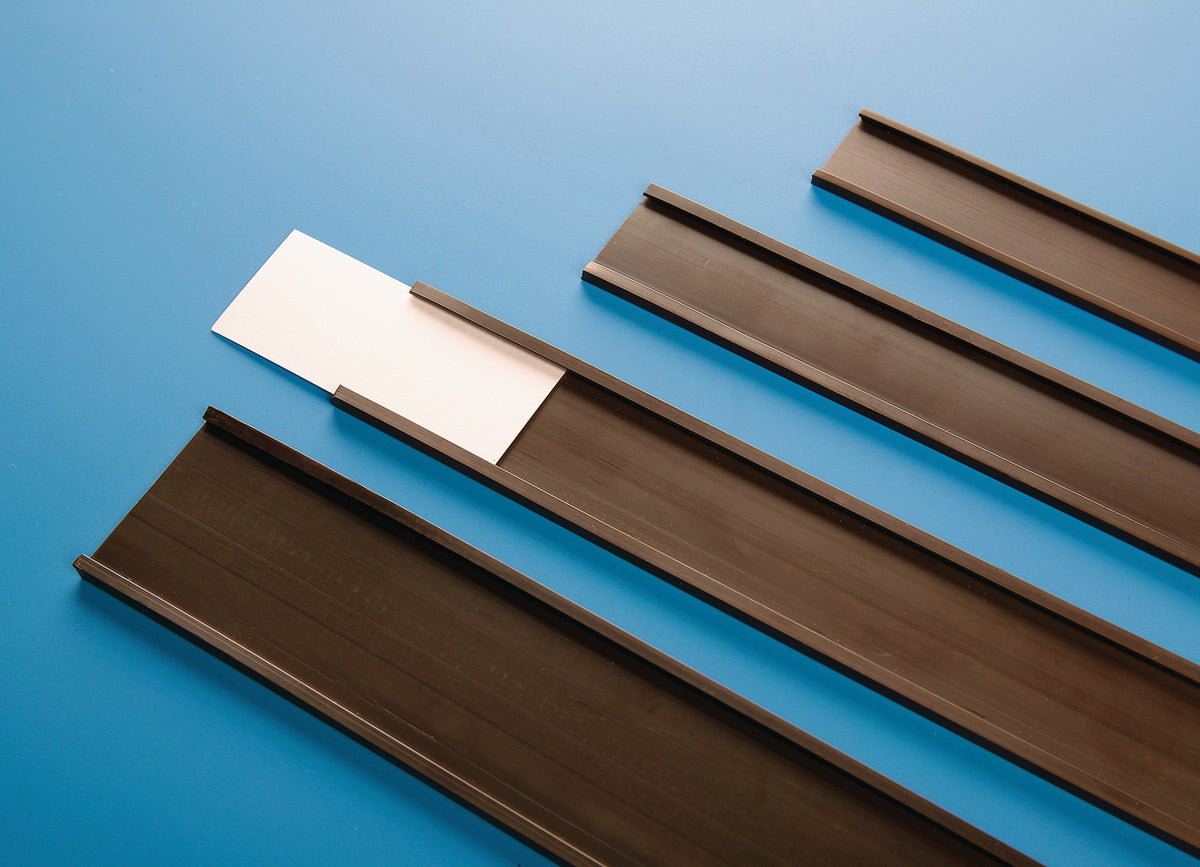 MAGNETOPLAN Papieretiketten 27 mm mit Klarsichtfolie für magnetisches C-Profil 30 mm