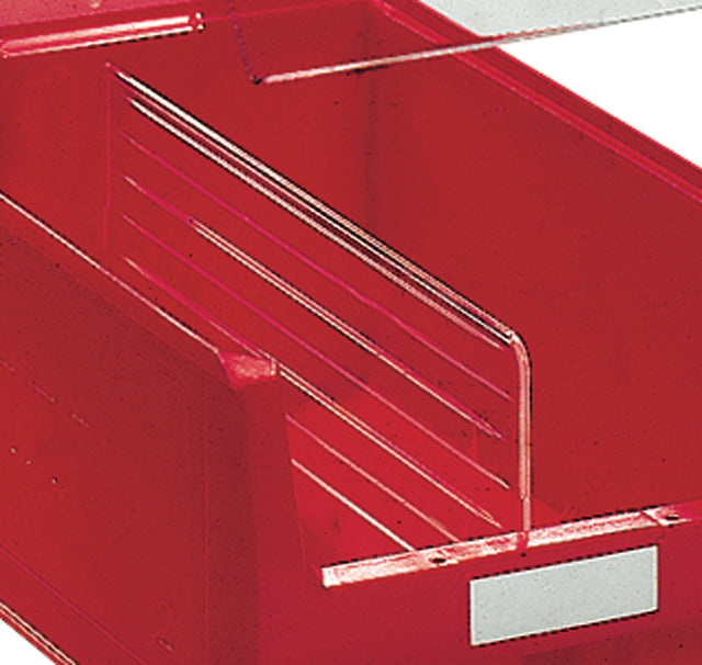 PROMAT Längsteiler für Sichtlagerkasten MK2, glasklar, PS, 10 Stück pro Beutel