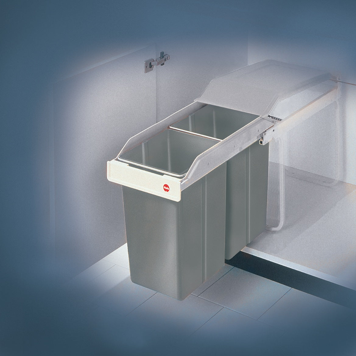 HAILO Abfallsammler Multi-Box 2 x 15 l, grau, für Unterschränke ab 300 mm