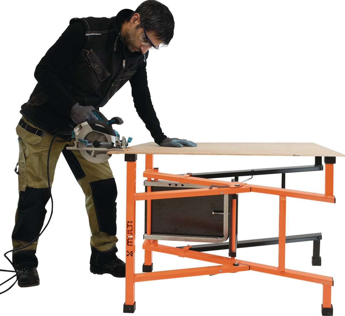 MONDELIN Trittleiter MULTI-X 4-in-1 Aluminium 2 Stufen Plattformhöhe 470 mm