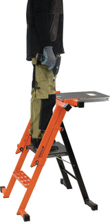 MONDELIN Trittleiter MULTI-X 4-in-1 Aluminium 2 Stufen Plattformhöhe 470 mm