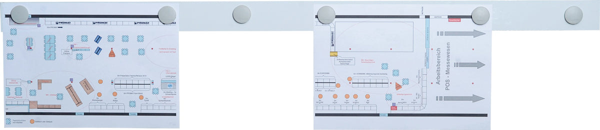 Magnetleiste MAGNETOPLAN 500 x 50 x 0,5 mm weiß selbstklebend