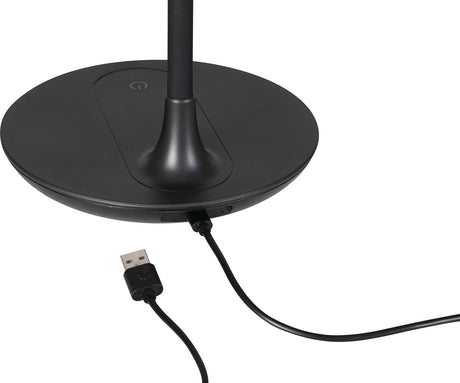 HANSA Akku-Schreibtischleuchte LED Move ABS/Silikon schwarz, 400 mm, dimmbar, kabellos