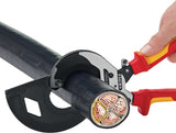 KNIPEX Kabelschneider 250 mm für Cu- und Al-Kabel bis 32 mm – Einhand-Ratschenprinzip