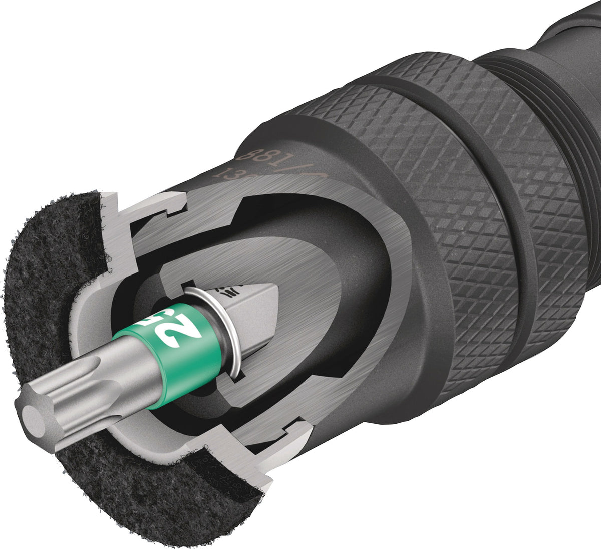 WERA Bithalter 881/4/1 SB 1/4 Zoll mit einstellbarer Einschraubtiefenbegrenzung, 200 mm