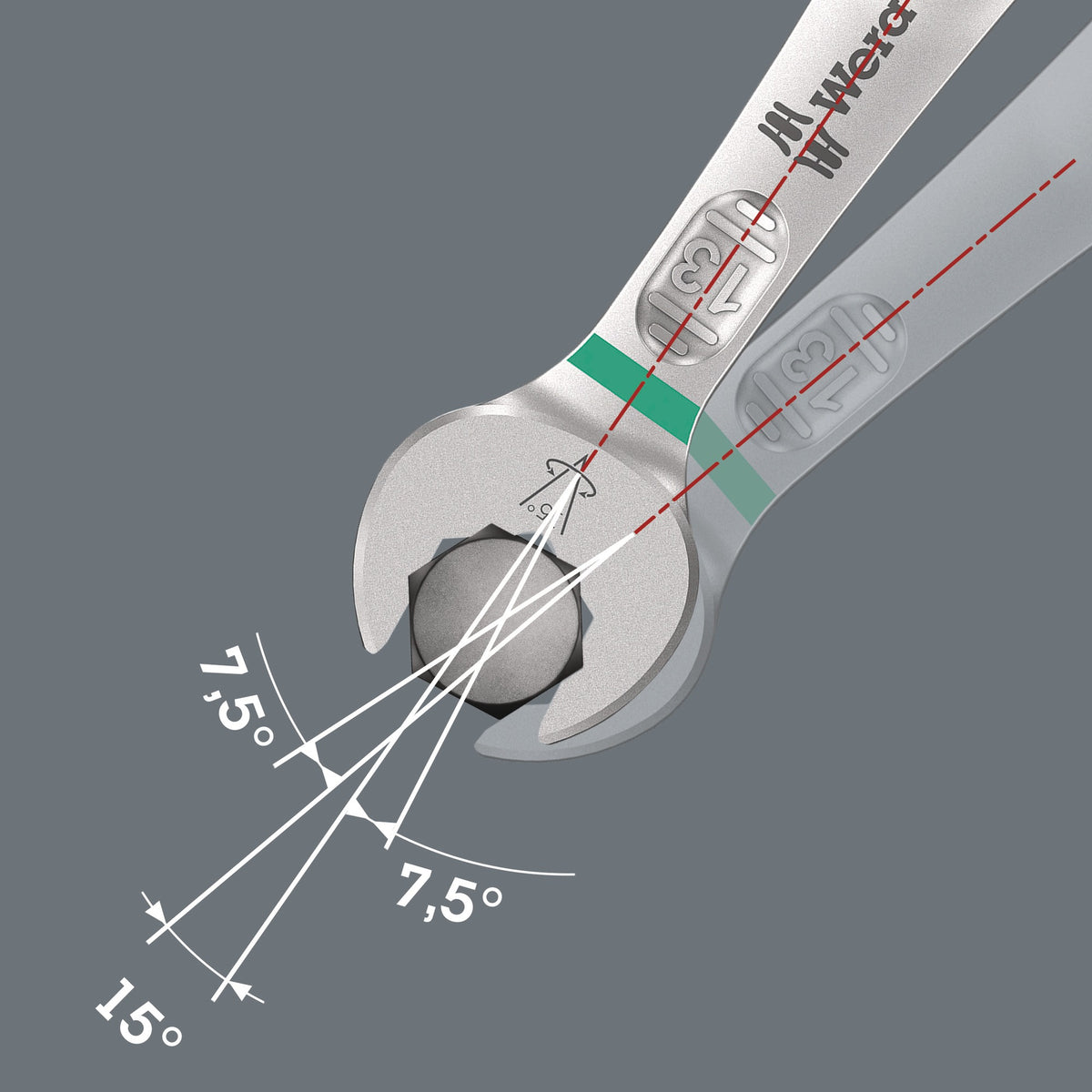WERA Ringmaulschlüssel 6003 Joker SW 8 mm – Form A, legierter Werkzeugstahl, 15° Rückholwinkel