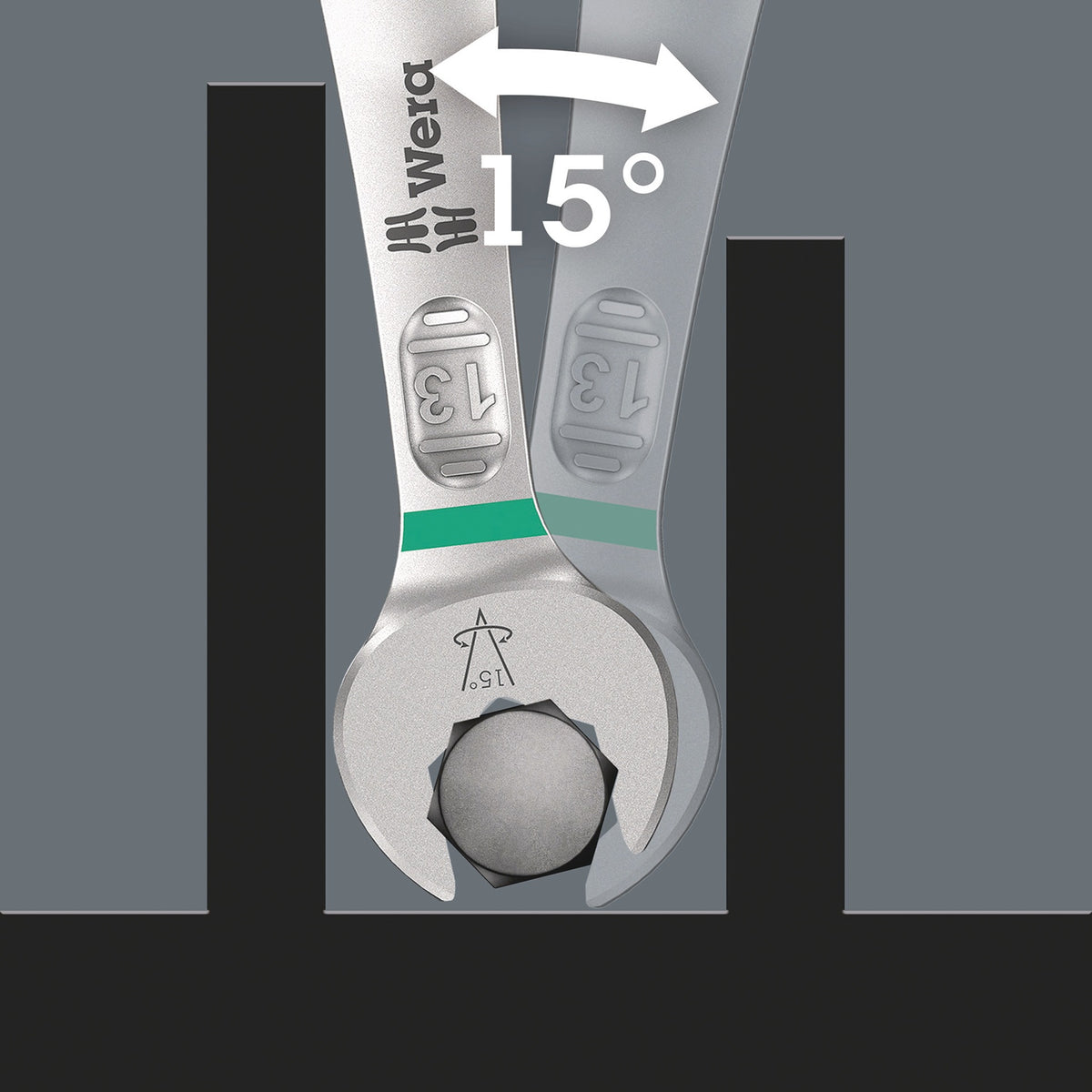 WERA Ringmaulschlüssel-Satz 6003 Joker 5-teilig SW 8-19 mm Form A – 15° Rückholwinkel