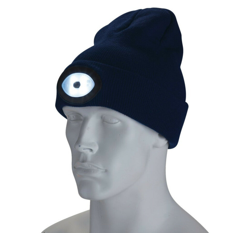 Draper Tools Beanie-Mütze mit LED, wiederaufladbar, 1W, blau D10007