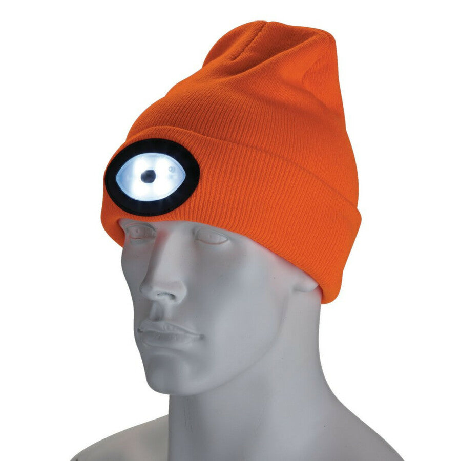 Draper Tools Beanie-Mütze mit LED, wiederaufladbar, 1W, orange D10015