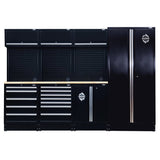 BUNKER 61cm Ablagekombination, Hartholz-Arbeitsplatte, 15tlg