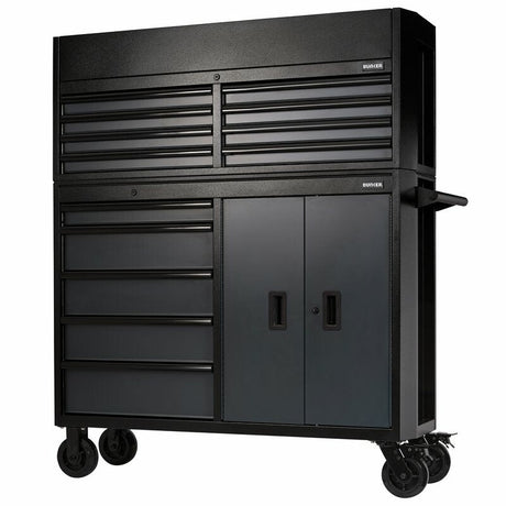 BUNKER Werkzeugwagen mit Topcase, 13 Soft-Close-Schubladen, 131cm, grau D24256