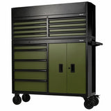 BUNKER Werkzeugwagen mit Topcase, 13 Soft-Close-Schubladen, 131cm, grün D24255