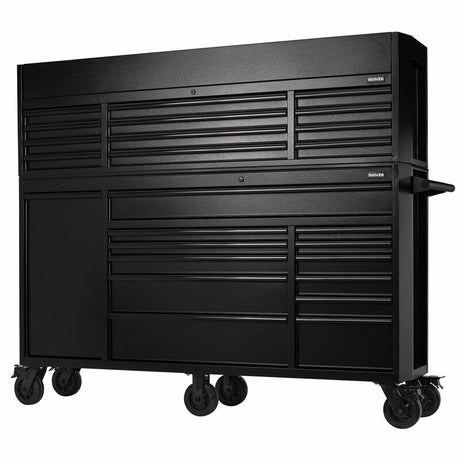 BUNKER Werkzeugwagen mit Topcase, 25 Soft-Close-Schubladen, 183cm, schwarz D24253