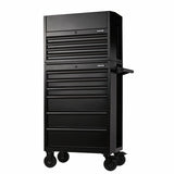 BUNKER Werkzeugwagen mit Topcase, 10 Soft-Close-Schubladen, 660mm, schwarz D24247
