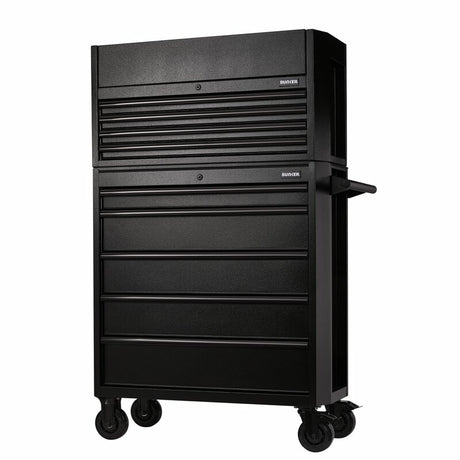 BUNKER Werkzeugwagen mit Topcase, 9 Soft-Close-Schubladen, 92cm, schwarz D24248