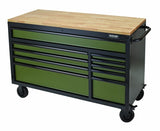 BUNKER Profi Werkbank mit Rollen 56 Zoll, 155 cm - Blau - Werkbank mit Schubladen - 10 Schubladen - D08236