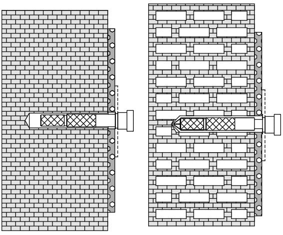 HEWI Befestigungsmaterial 950 für mobile Stützklappgriffe – für Hohlblockstein, 3 Schrauben, 3 Siebhülsen, 3 Ankerhülsen