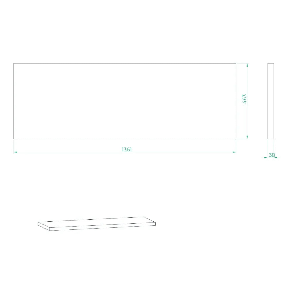 Bullram Arbeitsplatte Edelstahl 1361 × 463 × 38 mm STARX - GC13ST