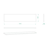 Bullram Arbeitsplatte Edelstahl 2041 × 463 × 35 mm - GC20ST