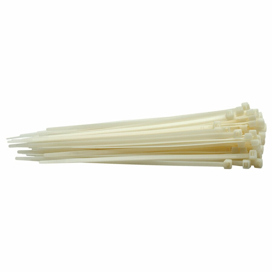 100 Fascette Stringicavo 4.8x200mm Bianche Resistenti per