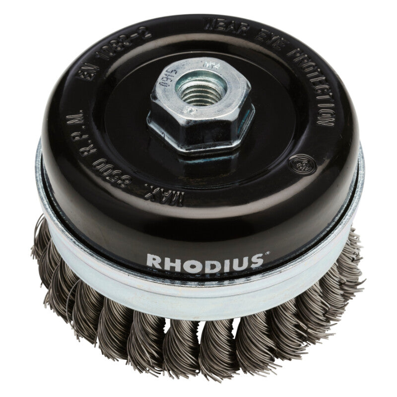 Rhodius Topfbürste Ø100mm, M14, 8500U/min, geflochten R353012
