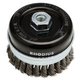 Rhodius Topfbürste Ø100mm, M14, 8500U/min, geflochten R353012