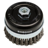 Rhodius Topfbürste Ø100mm, M14, 8500U/min, geflochten R353012