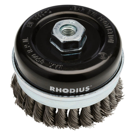 Rhodius Topfbürste Ø100mm, M14, 8500U/min, geflochten R353012