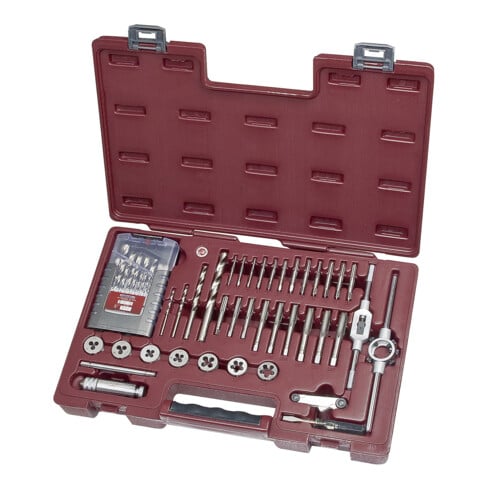 KRAFTWERK Gewindeschneidwerkzeug-Satz 3245MOD – HSS, inkl. Bohrer, Schneideisen & Windeisen - KW-3245MOD