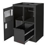 KRAFTWERK MOBILIO BLK 3er Kombi – 15 Schubladen, Papierrollenhalter & Buche-Arbeitsplatte für maximale Effizienz - KW-3964K-BLK-24