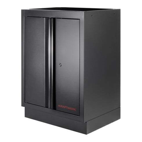 Kraftwerk MOBILIO – 3er Unterschrank-Kombi mit Buche-Arbeitsplatte & 16 Schubladen - KW-3964K-BLK-26