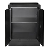 KRAFTWERK MOBILIO BLK 3er Kombi – 16 Schubladen, Doppeltürenschrank & Edelstahlplatte für maximale Organisation - KW-3964K-BLK-26-IX