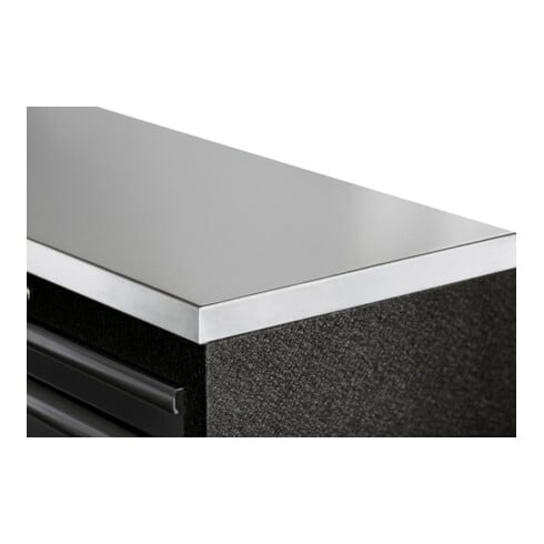 KRAFTWERK MOBILIO BLK 7er Unterschrank-Kombi KW-3964M-BLK-IX – 27 Schubladen, Edelstahl-Arbeitsplatte & maximale Flexibilität - KW-3964M-BLK-IX