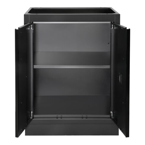 KRAFTWERK MOBILIO BLK 7er Unterschrank-Kombi KW-3964M-BLK-IX – 27 Schubladen, Edelstahl-Arbeitsplatte & maximale Flexibilität - KW-3964M-BLK-IX