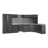 KRAFTWERK MOBILIO BLK 7er Eck-Kombi KW-3964P-BLK-IX – Edelstahl-Werkstattlösung mit 26 Schubladen für maximale Effizienz - KW-3964P-BLK-IX